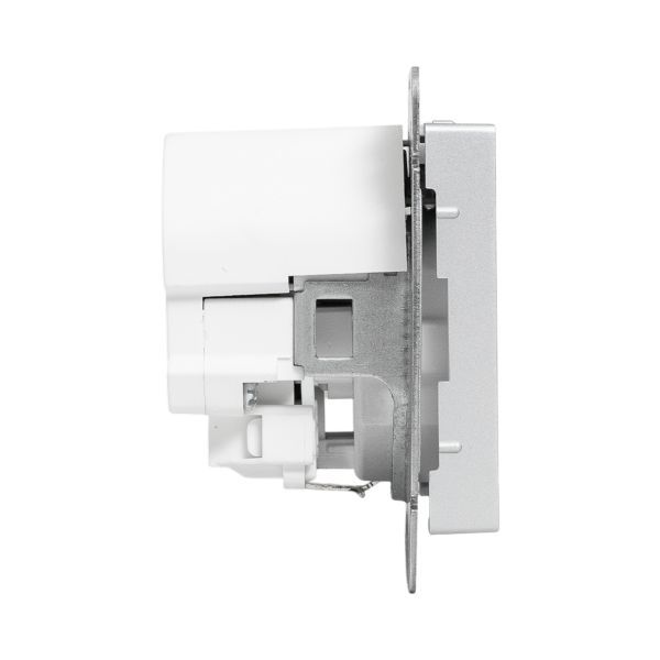 Розетка СП Эпика 16А с 2 USB-A+С с заземл. защ. шторки механизм алюм. EKF UP1-SOA-111-USBA+USBC