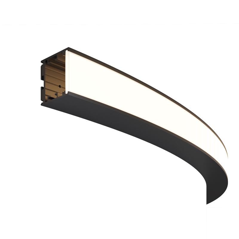 Профиль радиусный 35х35 d1500мм внешн. 1/4 круга черн. Maytoni ALM-3535R-B-Eх-90град-1.5M