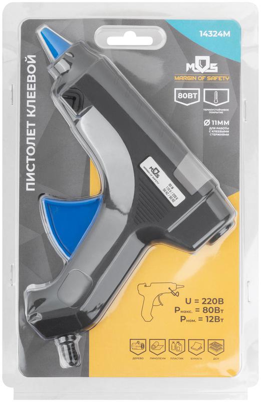 Пистолет клеевой д. 11мм 12Вт (80Вт) MOS 14324М
