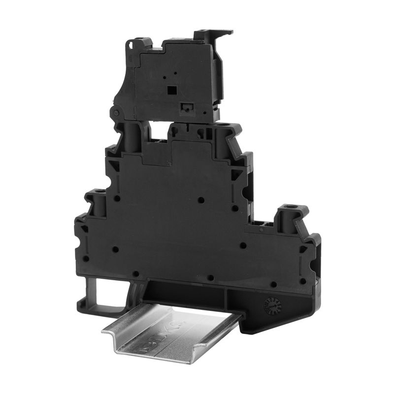 Клемма двухуровневая верхний уровень для предохранителя; индикация 24В; нижний проходной; винтовой зажим; 4 точки подключения; 4кв.мм DKC TTURB-4-HESILED24