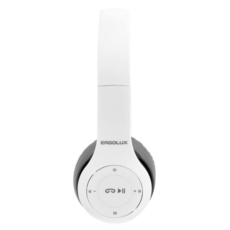 Наушники накладные с микрофоном беспроводные ELX-BTHP01-C01 FM MP3 коробка бел. ERGOLUX 15356