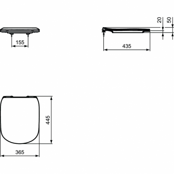 Крышка-сиденье Ideal Standard Tesi T352701 с микролифтом, петли хром