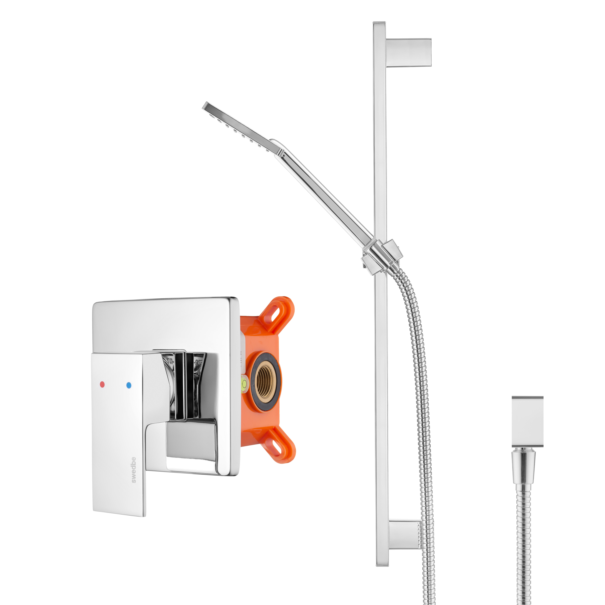 Душевой комплект со встраиваемым смесителем (с монтажным боксом) Swedbe Platta 5533