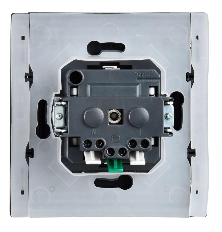 Розетка СП FORTE&PIANO16А IP44 FP119 с заземл. защ. шторки с крышкой безвинт. крепл. черн. IEK FP-R16-16-1-44-K02