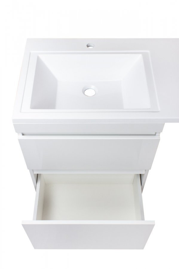 Тумба подвесная "Даллас 110", Люкс белая, PLUS, ЭМАЛЬ