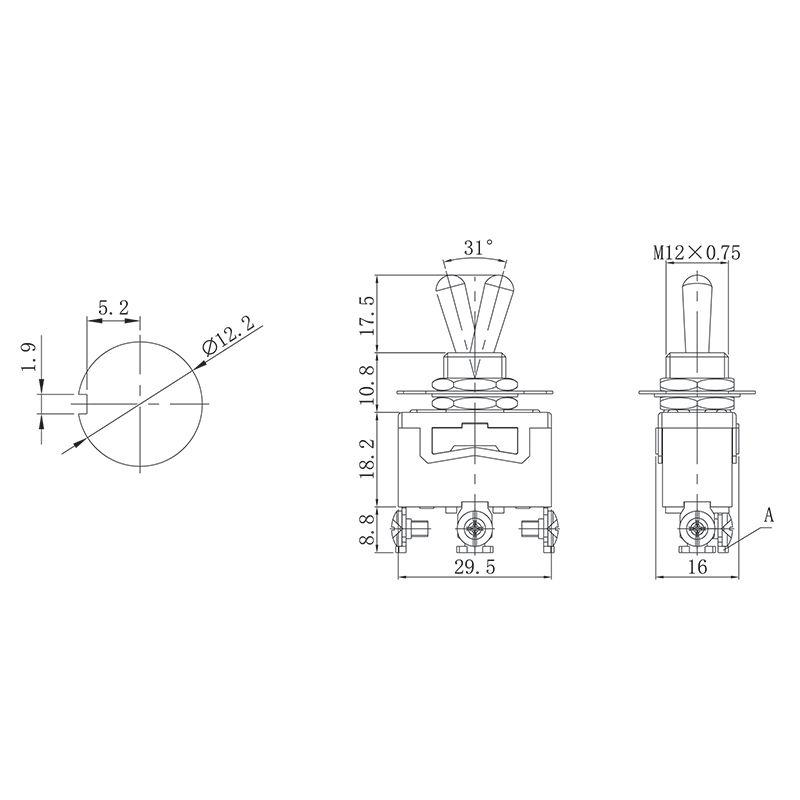 Тумблер 250В 15А (3c) ON-OFF-ON 1п (KN-103) Rexant 36-4112