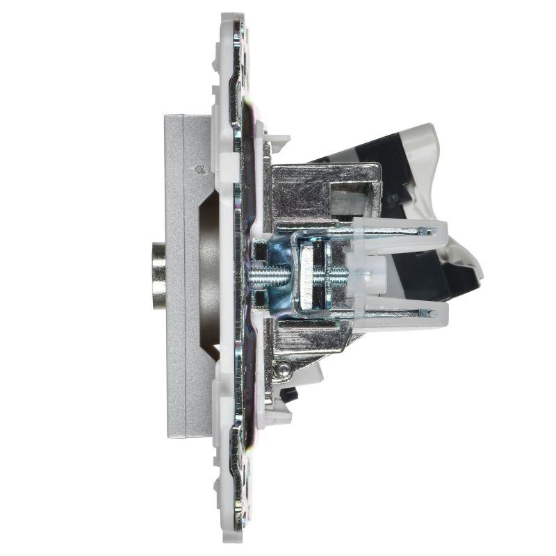 Розетка двойная TV+RJ45 кат.5E SKANDY SK-A14S серебр. IEK SK-AK20-1-K23