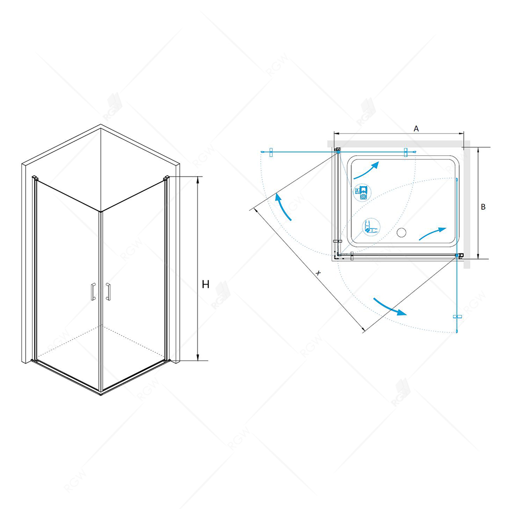 Душевой уголок RGW LE-30, 06123008-11