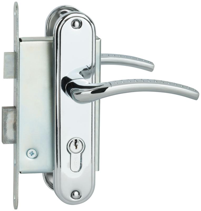 Замок врезной с ручками "Стандарт" ЗВ4-7.03С хром 66998