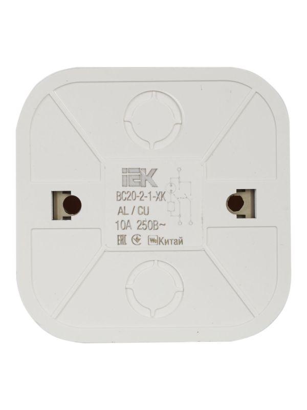 Выключатель 2-кл. ОП GLORY 10А ВС20-2-1-ХК с индикацией крем. IEK EVH21-K33-10
