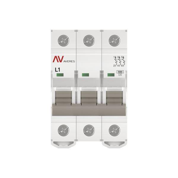 Выключатель автоматический модульный 3п L 1А 10кА AV-10 AVERES EKF mcb10-3-01L-av