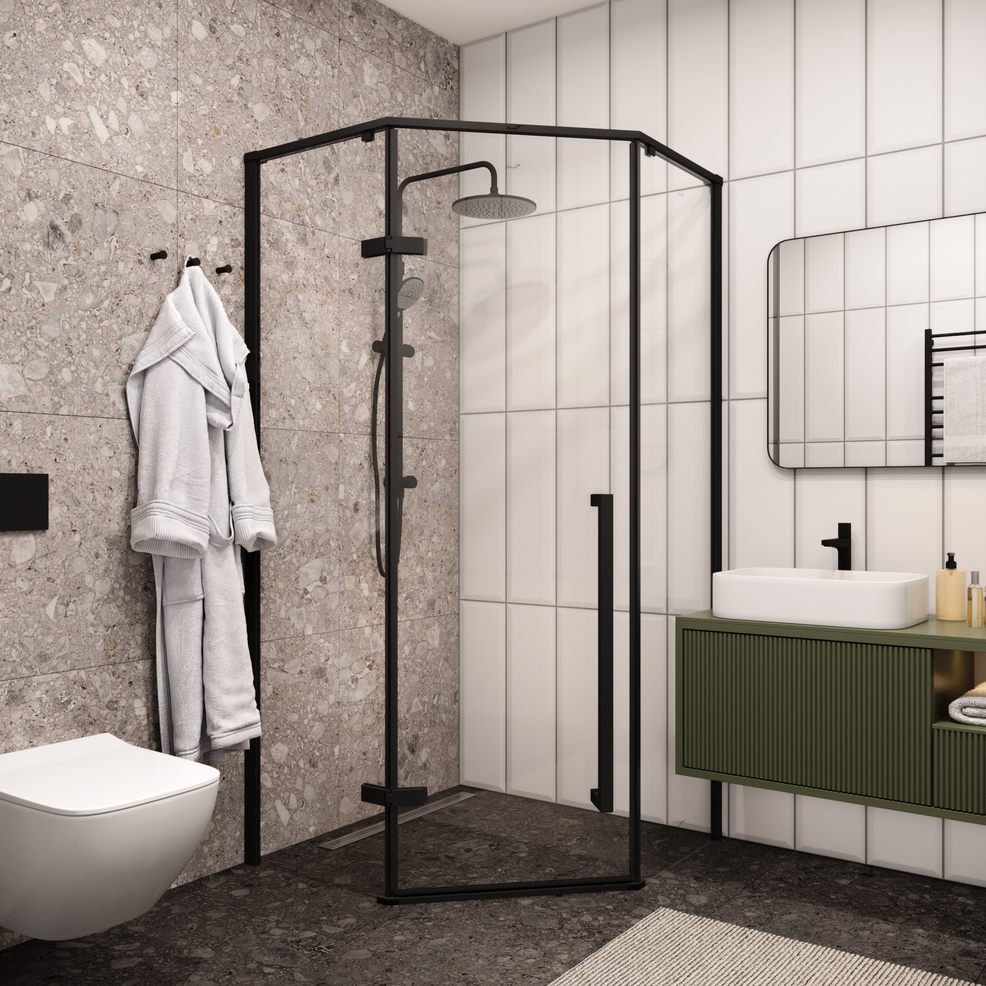 Ограждение C2A душевое Ceruttispa без поддона (100x100x195)