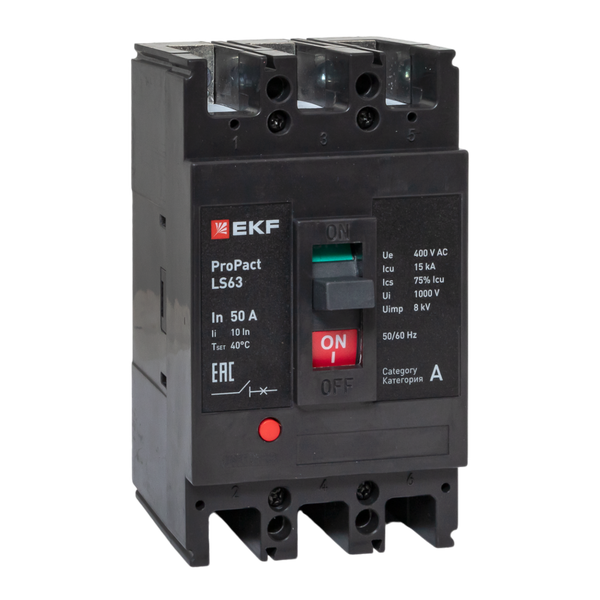 Выключатель автоматический 3п 50А 15кА LS63 ProPact EKF mccb-63-15-3-50-ls