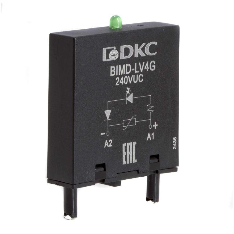 Модуль индикации и защиты LED зел.+варистор (A1+) 240В AC/DC DKC BIMD-LV4G