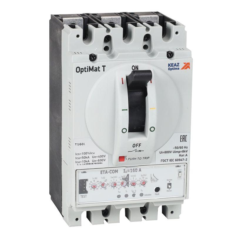 Выключатель автоматический OptiMat T160L ETA-COM 160A 3P КЭАЗ 355894