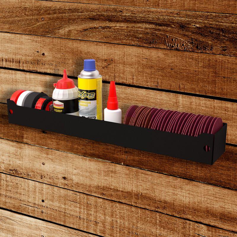 Полка для хранения 500x78мм металлическая настенная черн. Rexant 38-0675