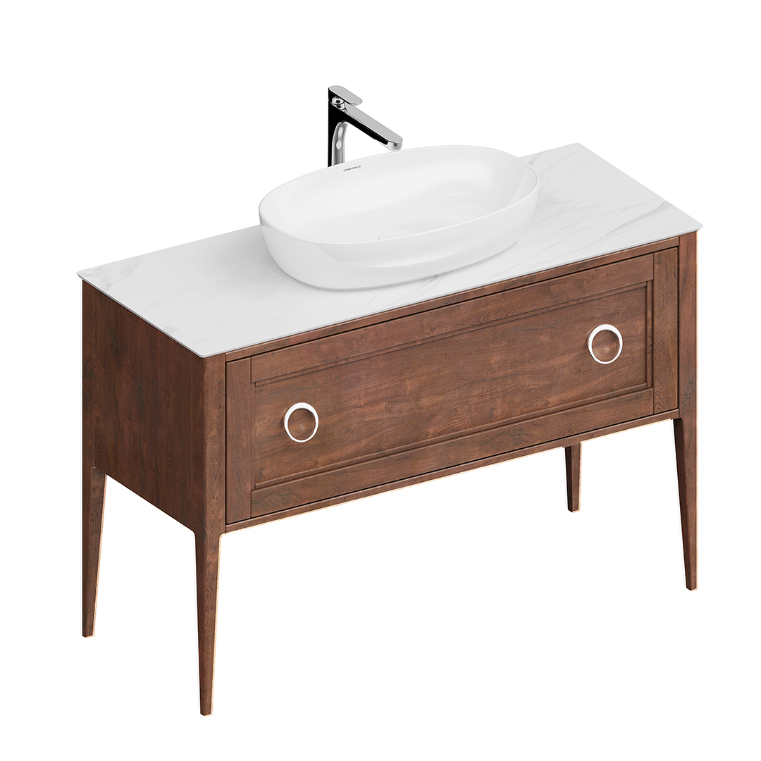 Тумба PLAZA Classic NEO напольная 1+1 ящик 120, орех матовый