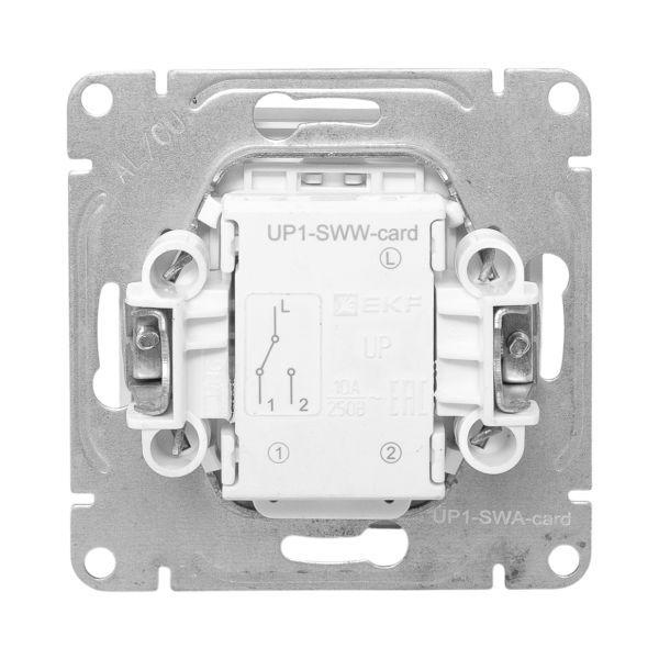 Выключатель карточный Эпика с подсветкой механизм алюм. EKF UP1-SWA-card