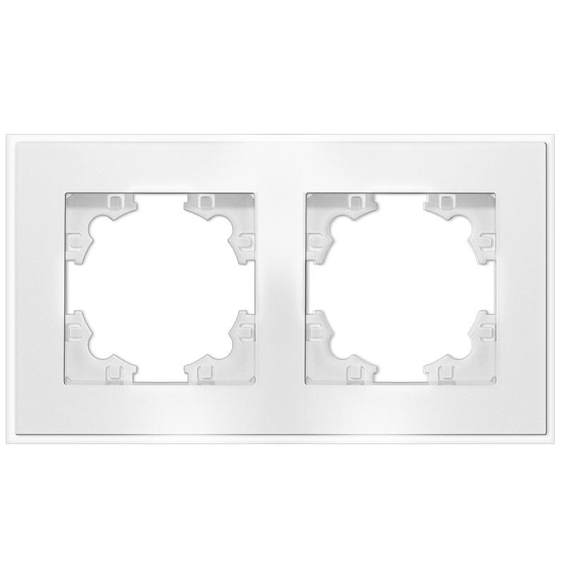 Рамка 2-м Афина стеклянная бел. UNIVersal 2243