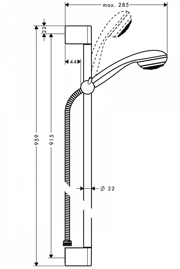 Душевой гарнитур Hansgrohe Crometta 85 Multi 27766000