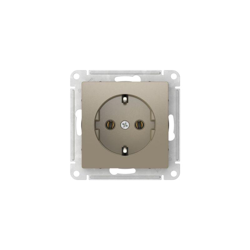 Розетка AtlasDesign 16А с заземл. быстрозажим. клем. механизм шампань SE ATN000543S