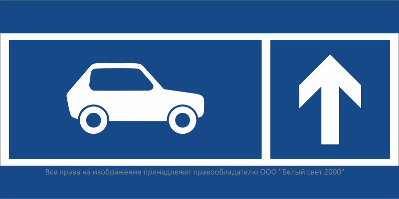 Знак безопасности BL-3015B.N24: "Направление движения автомобилей прямо" Белый свет a32605