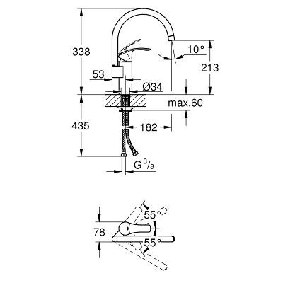 Смеситель Grohe Eurosmart New 33202002 для кухни