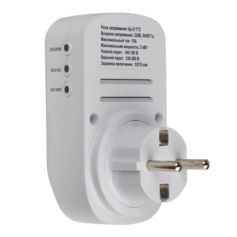 Реле напряжения 1ф UBR-E35 WHITE 16А 3.5Вт с заземл. бел. Uniel UL-00012537