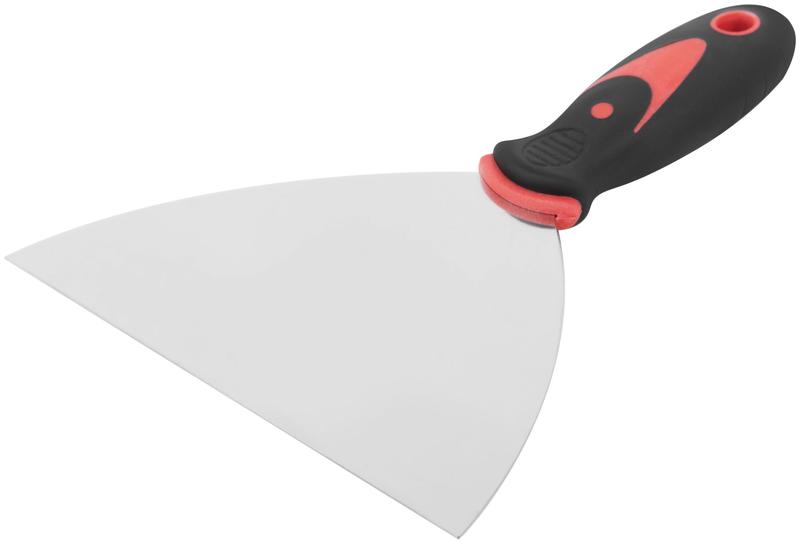 Шпатель 6дюйм (150мм) прорезиненная ручка нерж. сталь КУРС 06708