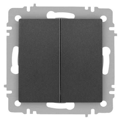 Переключатель 2-кл. СП Accent 6-107-07 10А IP20 250В AL/CU графит Intro Б0063568