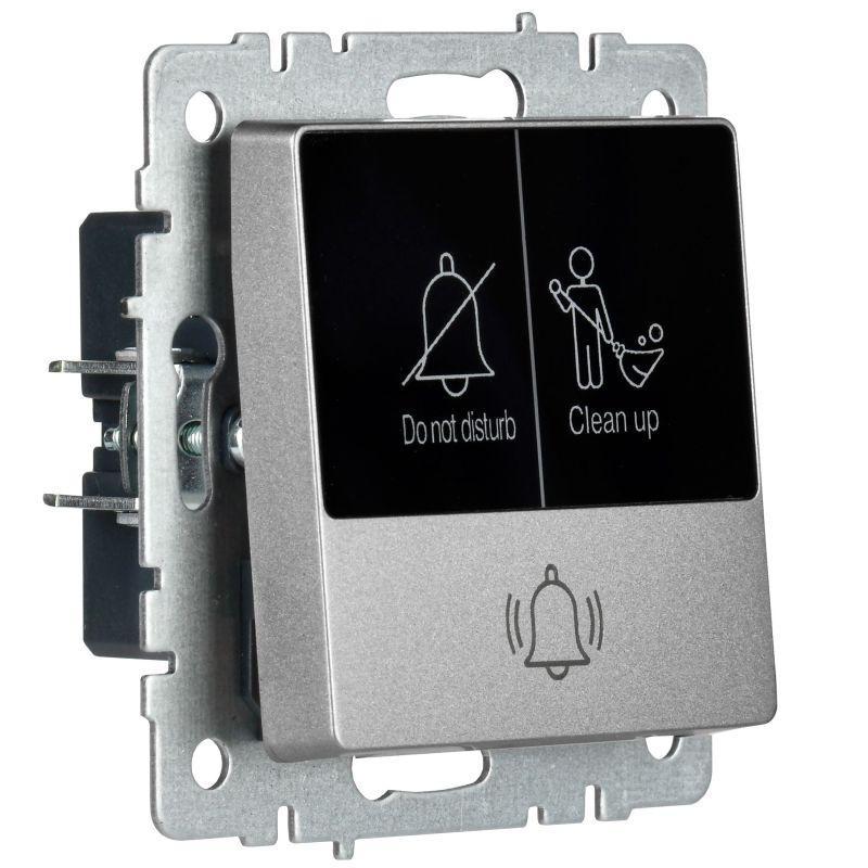 Кнопка звонка BRITE 10А ВС10-1-9-БрС для отелей с индик. механизм сталь IEK BR-V14-2-10-K46