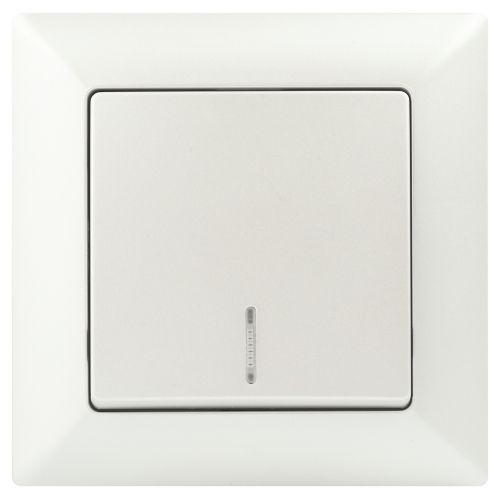 Выключатель 1-кл. СП Solo 4-102-06 10А 250В IP20 с подсветкой перламутр Intro Б0053568