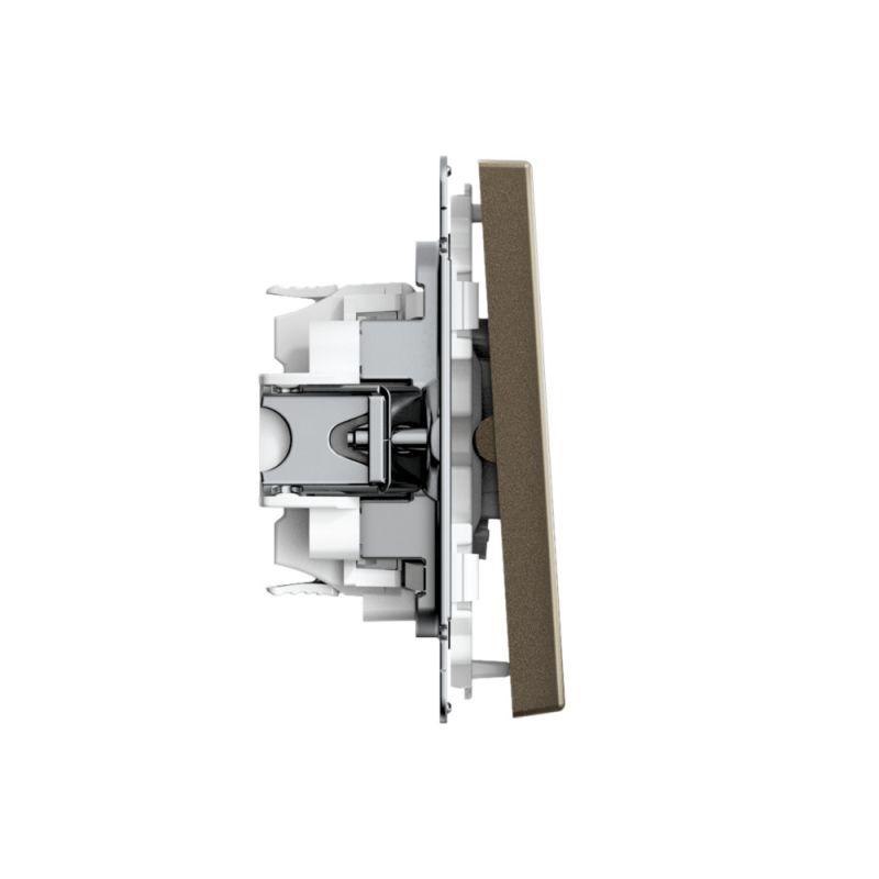 Выключатель кнопочный 2-кл. ArtGallery 10AX быстрозажим. клем. механизм мокко SE GAL000617S