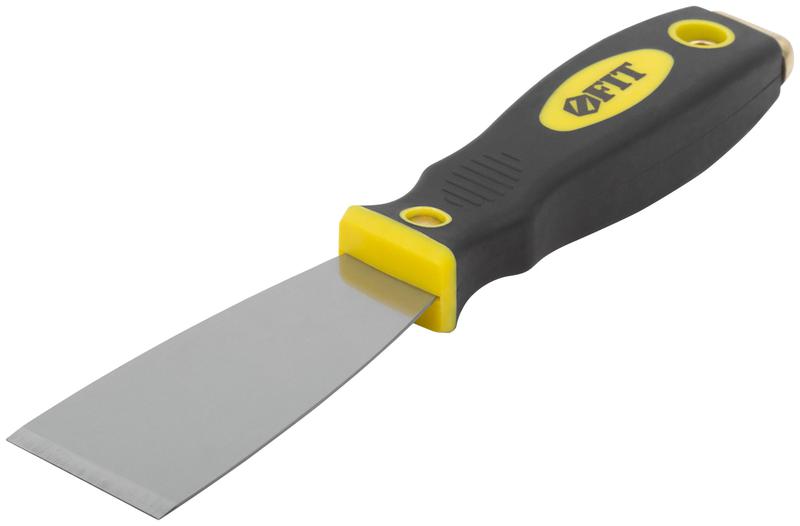 Шпатель для удаления ржавчины профи толщ. лезвия 1мм двухкомп. ручка сметал. бойком 1.5дюйм (40мм) FIT 06671