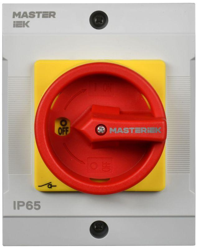 Переключатель кулачковый 10А (сх. 10) в боксе закрытая рукоятка авар. IEK MI-CS22-010-010