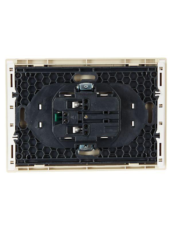 Розетка 2-м СП FORTE&PIANO FP424 16А с заземл. без защ. шторок безвинт. крепл. ваниль IEK FP-R21-16-1-K10