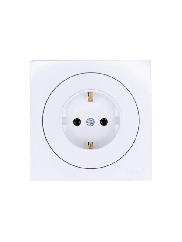 Розетка 1-м OSEN IP20 с заземл. ПБТ бел. LEZARD 743-0288-122B