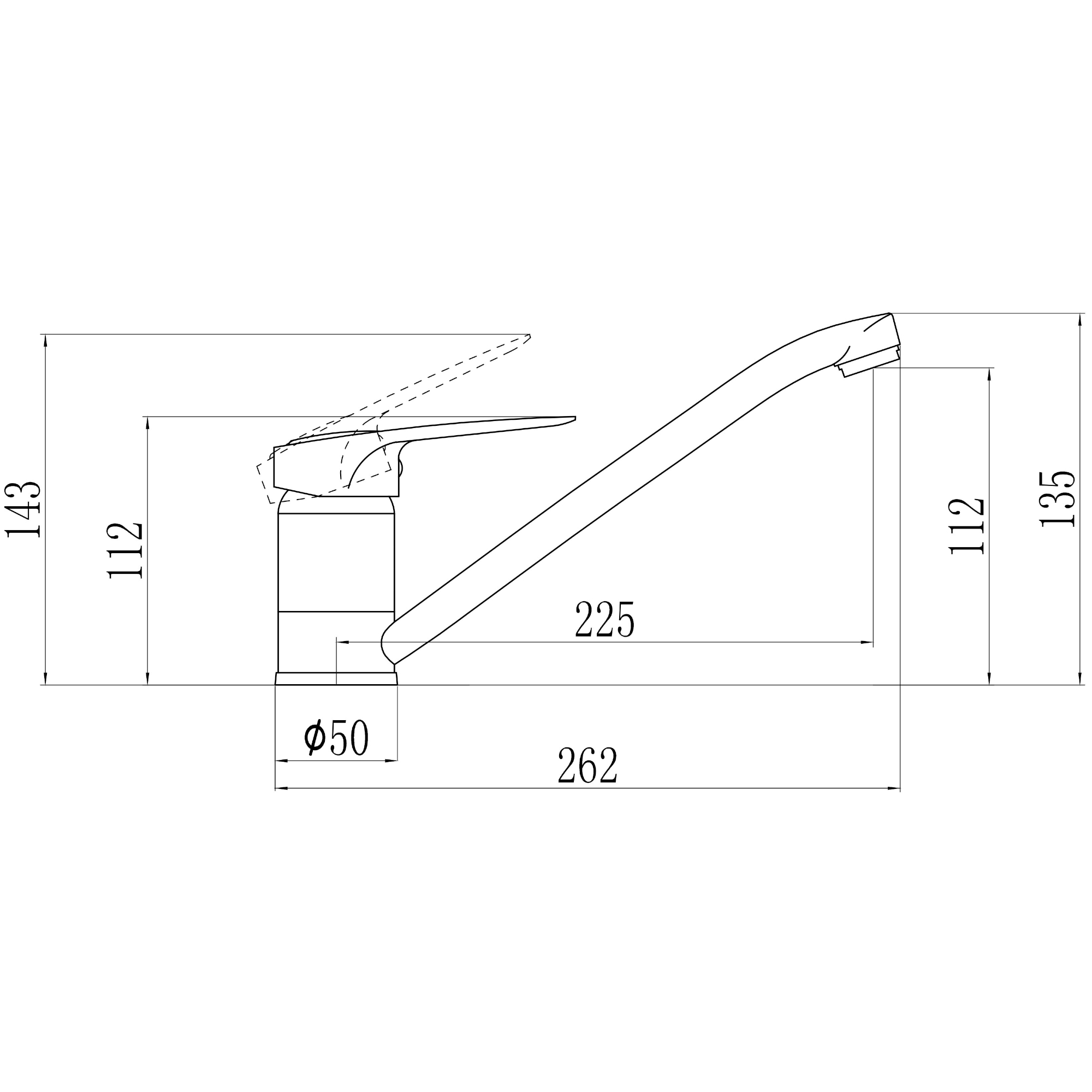 Смеситель для кухни Savol S-T4904-1, хром