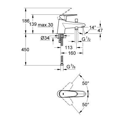 Смеситель Grohe Eurodisc Cosmopolitan 33192002 для ванны