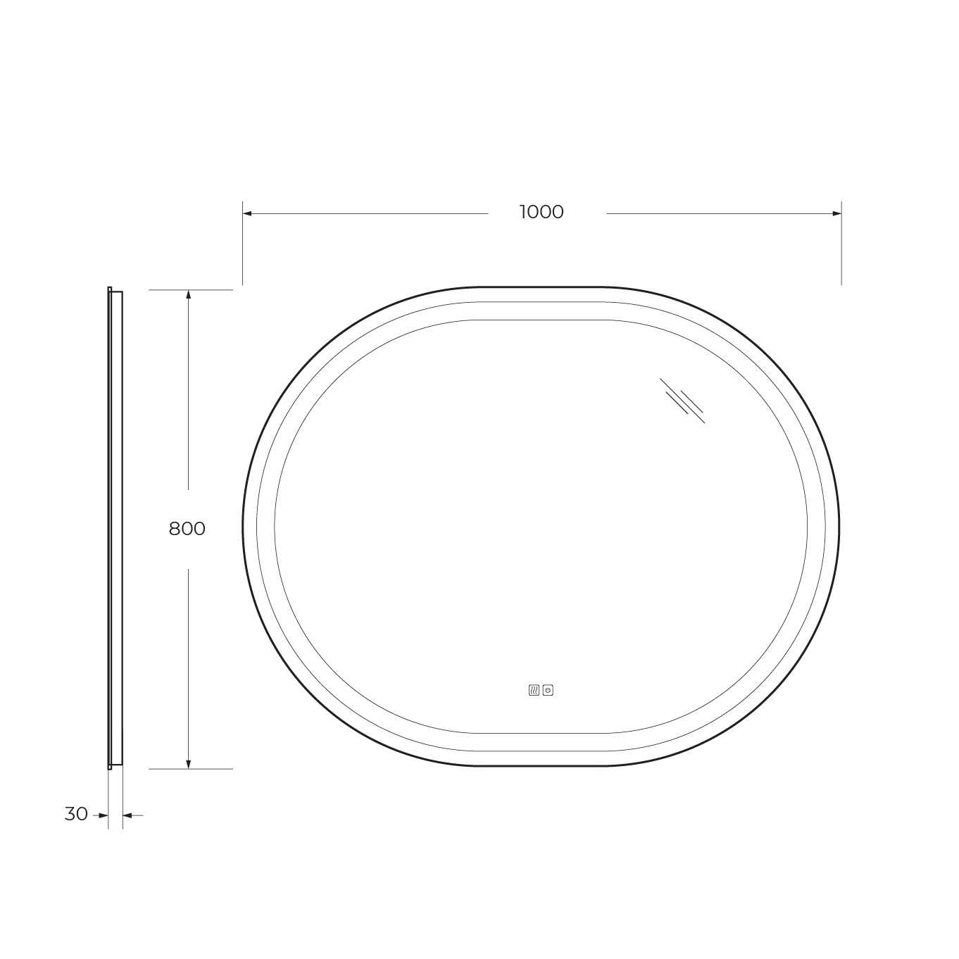 Зеркало Cezares CZR-SPC-GIUBILEO-1000-800-TCH-WARM