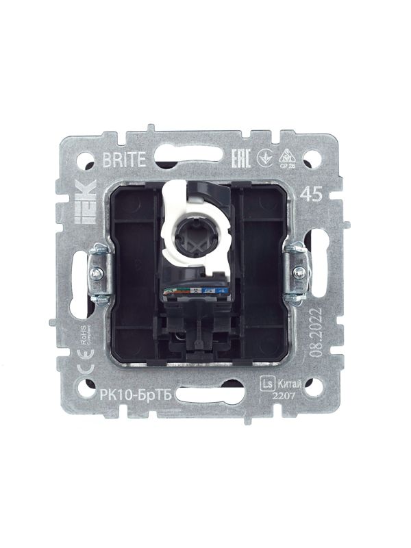 Розетка компьютерная СП RJ45 кат.5E BRITE РК10-БрТБ механизм бронза IEK BR-K10-1-K45