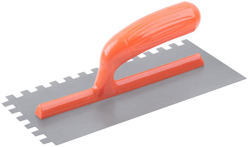Гладилка зубчатая 280х130мм зуб 10х10мм пластик. ручка стальная КУРС 05139