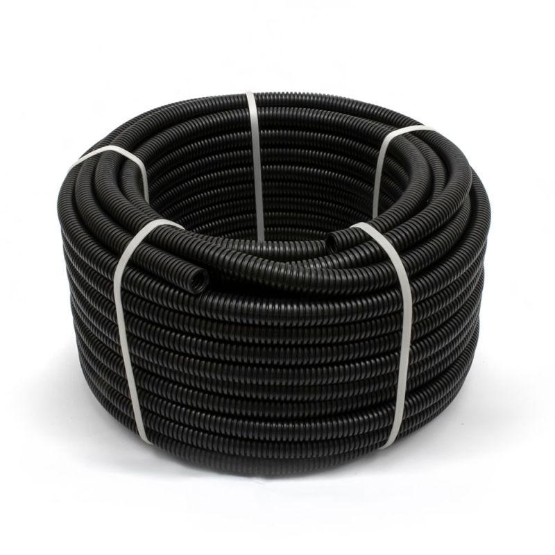 Труба гофрированная ПА d10мм НГ стойкая к УФ черн. (уп.50м) Промрукав PR02.0322