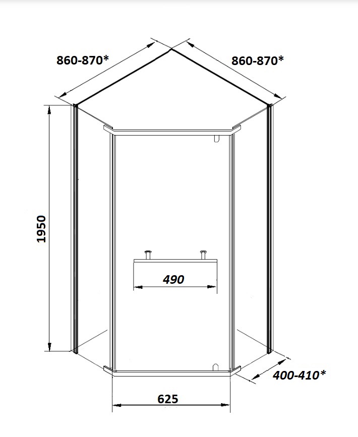 Ограждение CHIKA ZP91T душевое Ceruttispa без поддона (90х90х195)