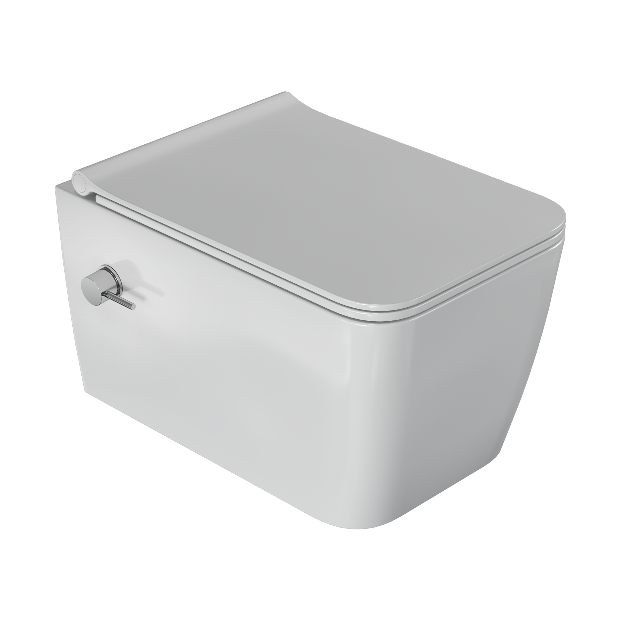 Zen подвесной унитаз с биде глянец белый с крышкой