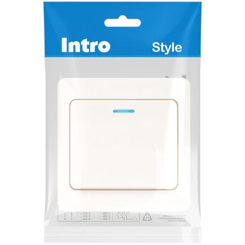 Выключатель 1-кл. СП Style 7-102-01 10А IP20 250В с подсветкой бел. Intro Б0060627