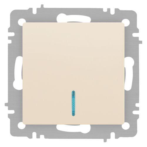 Выключатель 1-кл. СП Accent 6-102-02 10А IP20 250В с подсветкой AL/CU сл. кость Intro Б0063428