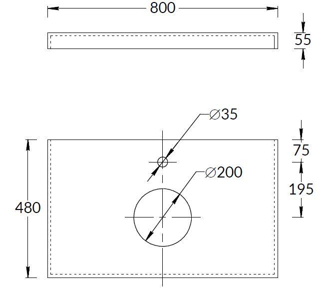 Спец. изделие декоративное из керамогранита Про Чементо 80x48, бежевый матовый