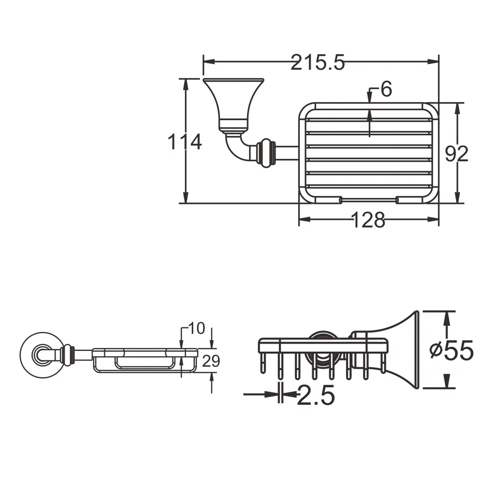 Мыльница Rose RG1204, хром