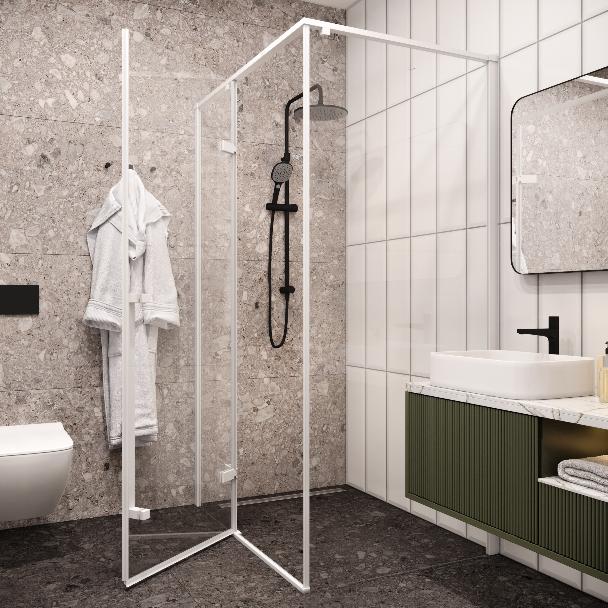 Ограждение C1AW душевое Ceruttispa без поддона (120x90x195)